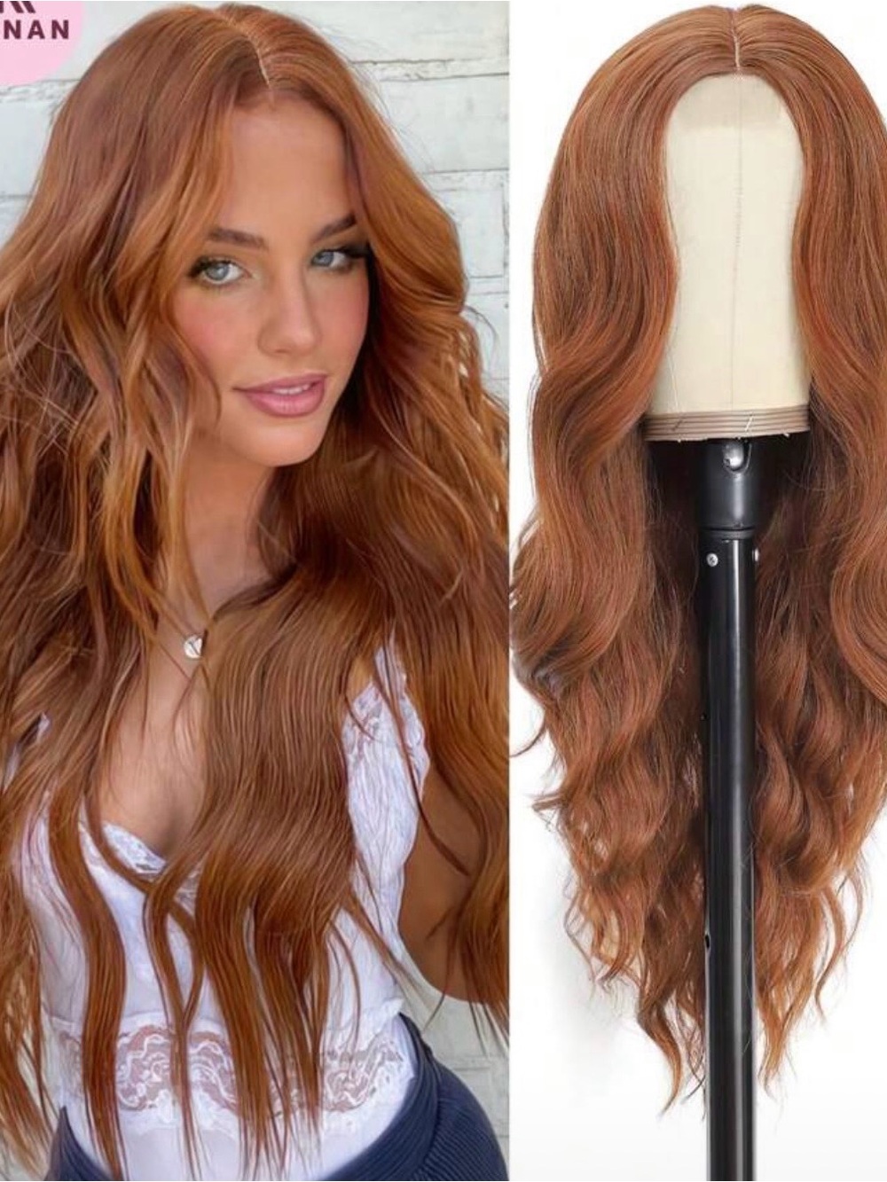 Red Copper Long Wavy Women’s Hairpiece - Unbranded - Picture 3 of 5